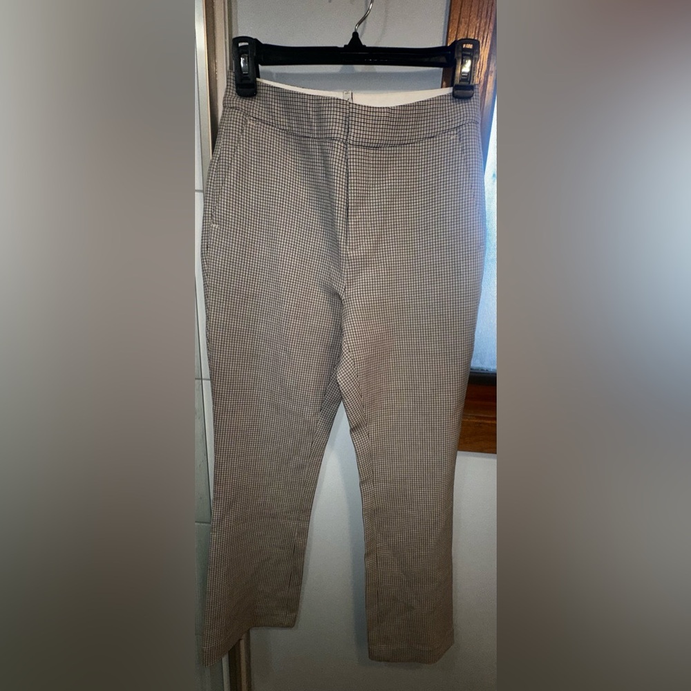 Joie Tabanica Plaid Straight Leg Dress Pants Camel Size 0 (XS) New with tags - Picture 2 of 15